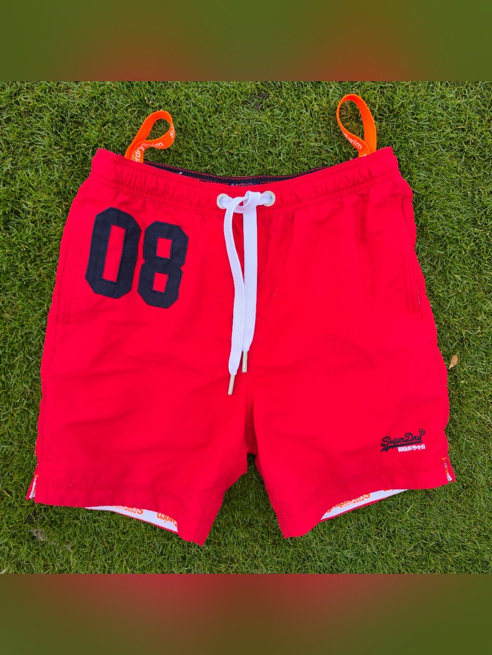 Superdry Premium Water Polo shorts in Hyper Red